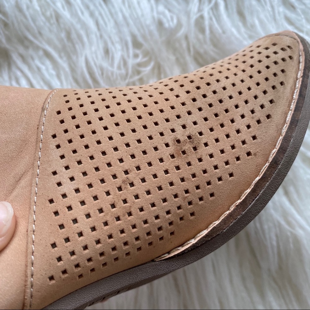 TOMS tan "Majorica" peep toe heeled mules - Picture 9 of 14